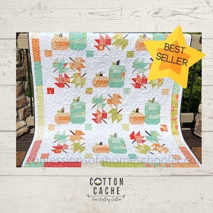 Farmhouse Fall Quilt Pattern*Farm House Fall Quilt*Fall Quilt Pattern*Pumpkin Quilt Pattern*Fall Leaves Quilt*Pumpkin & Leaves Quilt*Autumn*