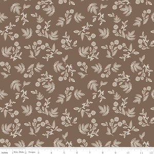 Riley Blake Designs Shades of Autumn Sprigs Brown (C13474-BROWN) 1/2-YD Increments*Autumn Floral*Fall Fabric*Shades of Autumn*Fall Blender*