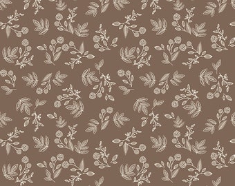 Riley Blake Designs Shades of Autumn Sprigs Brown (C13474-BROWN) 1/2-YD Increments*Autumn Floral*Fall Fabric*Shades of Autumn*Fall Blender*