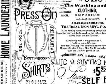 Riley Blake Designs Press On Pressing Matters White (C15259-WHITE) 1/2-YD Increments*Low Volume*White Text Fabric*Vintage*Text Fabric*