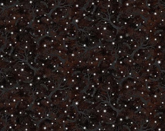 Studio E Hello Glow Monotone Glow in the Dark Trees (6994G-99 Black) 1/2-YD Increments