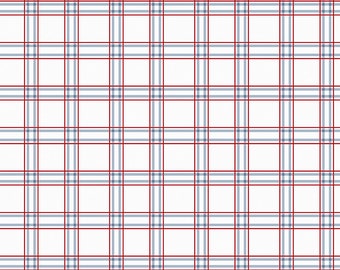 Riley Blake Designs American Dream Plaid Off White (C11935-OFFWHITE) 1/2 Yard Increments