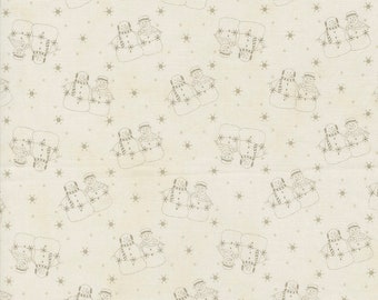 Moda Snowman Gatherings IV Snow Couple Snow Taupe (49250 15) 1/2-YD Increments*Snowman Gatherings*Winter Blue Fabric*Snowman Fabric*Snow*