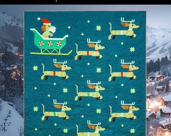 Dachshund Through the Snow Quilt Pattern from Art East Quilting CO*Dog Quilt*Dog Quilt Pattern*Puppy Quilt*Dog Pattern*