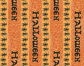 Riley Blake Designs Spooky Halloween Stripe Pumpkin by Teresa Kogut (C17574-PUMPKIN) 1/2-YD increments