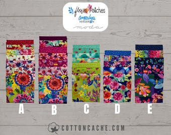 Moda Flower Patches Fat Quarter Bundles (CC 21820) Fat Quarter Bundles*Amarilys Henderson*Floral Fabric*Butterfly Fabric*Bright Flowers*