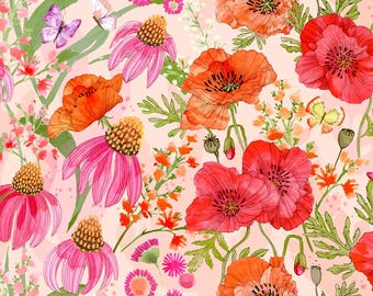 Moda Superbloom Wildflowers Pastel (48780 11) 1/2-YD Increments*Superbloom Panel*Ombre Floral Planel*Floral Ombre*Pastel Flowers*Flowers*