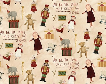 Riley Blake Designs Naughty or Nice Toys Parchment (C16261-PARCHMENT) 1/2-Yard Increments