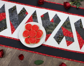 Crazy Hearts Table Runner Pattern by Cut Loose Press