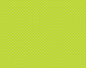 White Swiss Dot on Lime (C670-32 LIME)