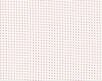 MODA Dwell Pin Dot Cream Red (55276 11) 1/2-YD Increments