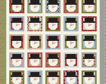 Snow Day Quilt Pattern by Sweetwater*Snow Day Quilt*Snowman Quilt*Quilted Snowman*Sweetwater Snowman*On Dasher*Christmas Quilt Pattern*