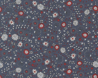 Moda Independence Day The Meadows Indigo by Sweetwater (55722 14) 1/2 Yard Increments