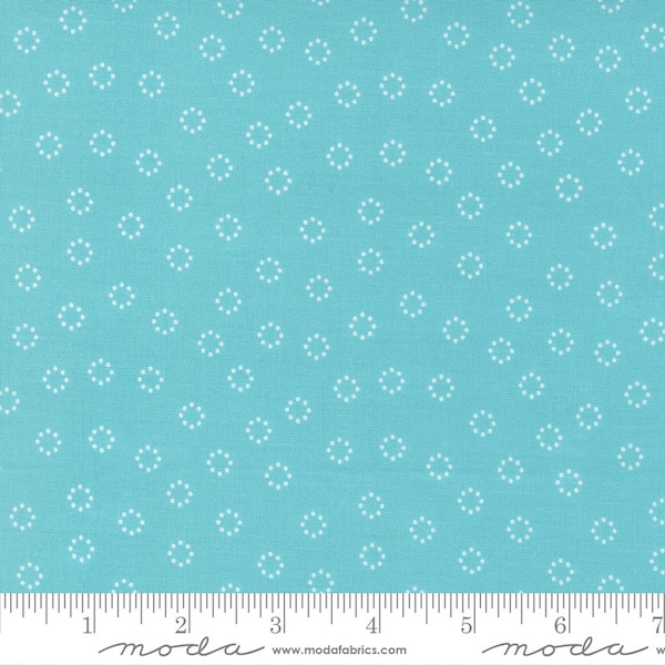 Moda Simply Delightful Daisy Dots Poolside (37644 28) 1/2-YD Increments*Simply Delightful by Sheri & Chelsi*Spring Daisy Dots*Blender*