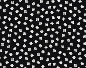 Riley Blake Designs Old Made Snap Dots Black (C10596-BLACK) 1/2 Yard Increments