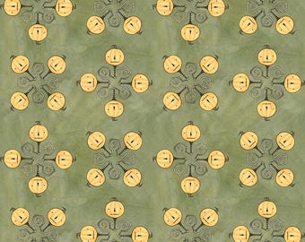 Riley Blake Designs Spooky Jacks Green by Teresa Kogut (C17576-GREEN) 1/2-YD increments
