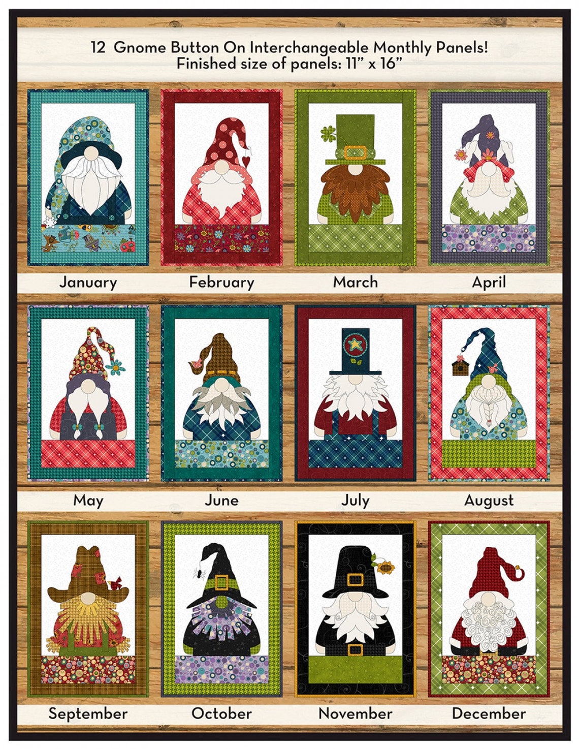 Gnome for the Holidays Calendar Applique QuiltGnomes of the | Etsy