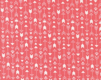 Moda Love Blooms Arrow Stripes Lipstick (5222 13) 1/2-YD Increments*Lella Boutique*Valentine Floral Fabric*Valentine Fabrics*Love Blooms*