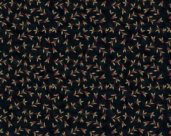 Riley Blake Designs Naughty or Nice Holly Berries Black (C16263-BLACK) 1/2-Yard Increments