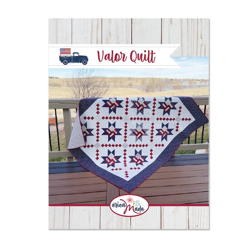 Valor Quilt Pattern by Erica MadeValor Quilt PatternQuilts of ValorPatriotic Quilt PatternFourth of July QuiltSummer QuiltValor Quilt image 1