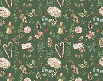 Riley Blake Designs Holiday Spirit Christmas Toss Green by Lisa Audit (CD17461-GREEN) 1/2-YD Increments