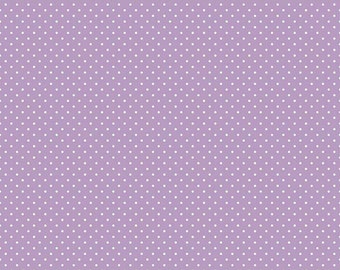 White Swiss Dot on Lavender (C670-125) 1/2-YD Increments