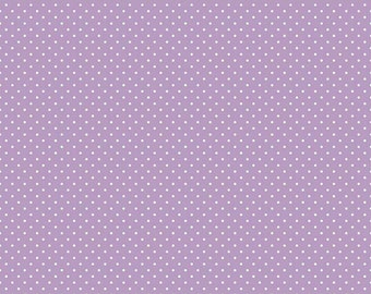 White Swiss Dot on Lavender (C670-125) 1/2-YD Increments