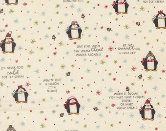 Moda Chilly Mr. Penguin Vanilla (55711 11) 1/2-YD Increments