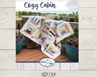 Cozy Log Cabin Quilt Pattern by Erica Made