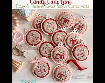 Candy Cane Lane Stitchy Ornaments Pattern by Erica Made