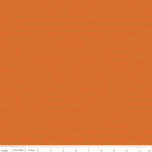 Riley Blake Designs Shades of Autumn Script Orange Sparkle (SC13477-ORANGE) 1/2-YD Increments*Autumn Floral*Fall Fabric*Sparkle*Fall Blender