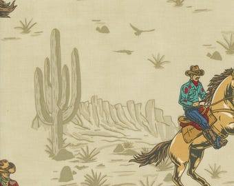 Moda Saddle Ranch Wrangler Roundup Trail Dust (33790 12) 1/2-YD Increments* Cowboy Fabric*Cowboy Boot Fabric*Novelty Cowboy*Western*Dessert*