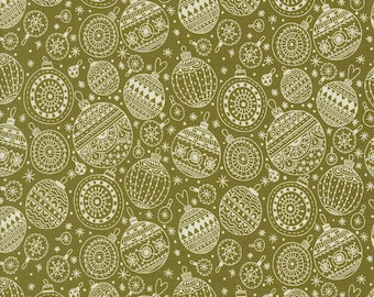 Moda Emmitt and Ivy Ornaments Pine (55694 33) 1/2-YD Increments