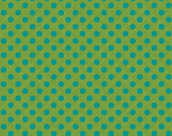 Riley Blake Designs Snowed In Sketched Dots Green (C10817-GREEN) 1/2 Yard Increments