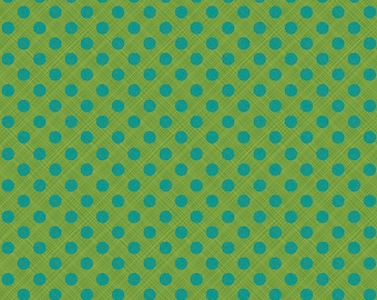 Riley Blake Designs Snowed In Sketched Dots Green (C10817-GREEN) 1/2 Yard Increments