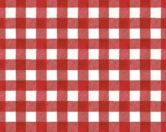 Riley Blake Designs White as Snow Buffalo Plaid Red (C13562-RED) 1/2 Yard Increments