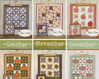 A Year of Minis Quilt Pattern by This & That*Mini Quilt of the Month*Monthly Mini Quilts*Mini Quilt Patterns*Seasonal Mini Quilt Patterns*