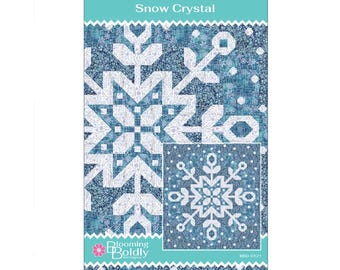 Snow Crystal Quilt Pattern from Blooming Boldly*Snowflake Quilts*Snowflake Quilt*Winter Quilt Pattern*Snow Flake Pattern*Snow Quilt*