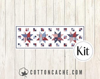 Woven Stars Runner Kit Featuring Star Spangled (CCK 100181) Patriotic Star Quilt Kit*Star Quilt Kit*Patriotic Quilt*Star Spangled Quilt Kit*