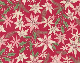 MODA Good News Great Joy Joyful Petals Holly Red (45561 13) 1/2-YD Increments