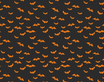 Riley Blake Designs Bad to the Bone Bats Black (C11923-BLACK) 1/2-Yard Increments