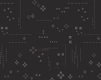 AGF Decostitch Elements in Stellar (DSE-709) 1/2-YD Increments*Black Decostitch*Black Blender Cotton* Black Background Fabric*Black Blender*
