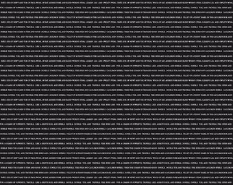 Riley Blake Designs Spooky Schoolhouse Double Double Text Black (C13206-BLACK) 1/2-YD Increments