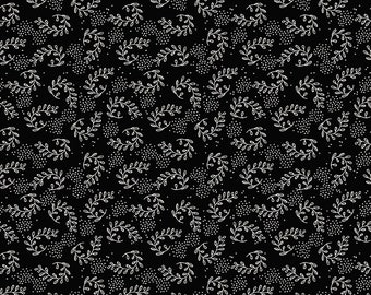 Riley Blake Designs Fleur Noire Sprigs Black (C12522-BLACK) 1/2 YD Increments