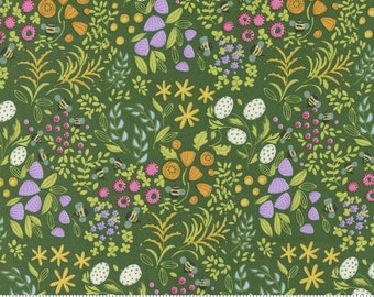 Moda Wild Blossoms Little Wild Things Basil (48735 16) 1/2-Yard Increments