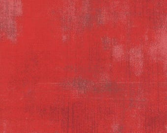Moda Grunge Basic Cherry*30150 265*1/2 Yard Increments*Red Blender*Red Background*Red Shaded*Red Grunge*Red Grunge Solid* Blender Fabric*
