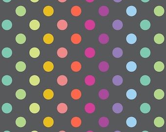 Free Spirit Tula Pink True Colors Graywork Disco Poms Carbon (PWTP262.CARBON) 1/2-YD Increments