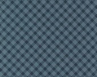 Moda Snowman Gatherings IV Window Pane Night Sky (49254 16) 1/2-YD Increments*Snowman Gatherings*Winter Blue Fabric*Winter Plaid*Check*