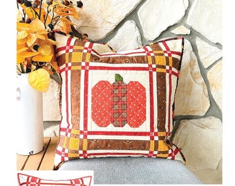 Plaid Love and Pumpkin Pillow Pattern by Ameroonie Designs