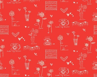 Riley Blake Designs From The Heart Main Red (C10050-RED)1/2 Yard Increments